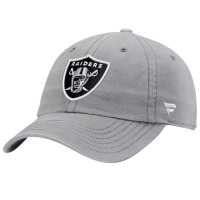 Men's Oakland Raiders NFL Pro Line by Fanatics Branded Gray Fundamental Adjustable Hat 2509604